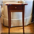 F78. Single drawer side table with inlay. 